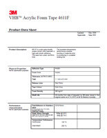 Лист с техническите данни на 3M VHB 4611F двойнолепяща лента