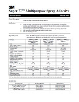 Product data sheet of 3M Spray 77