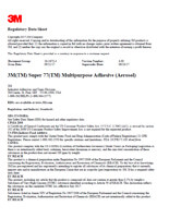 Regulatory Datasheet of 3M Super 77 spray adhesive