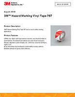 Продуктов бюлетин червено-бяла маркираща лента 3M Hazard Marking Tape